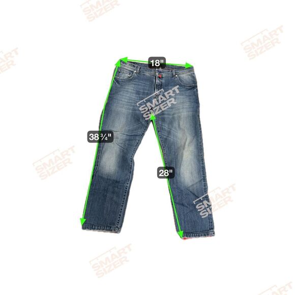 Kiton Men's Light Blue Acid Bleach Wash Designer Cotton Jeans - Picture 7 of 7